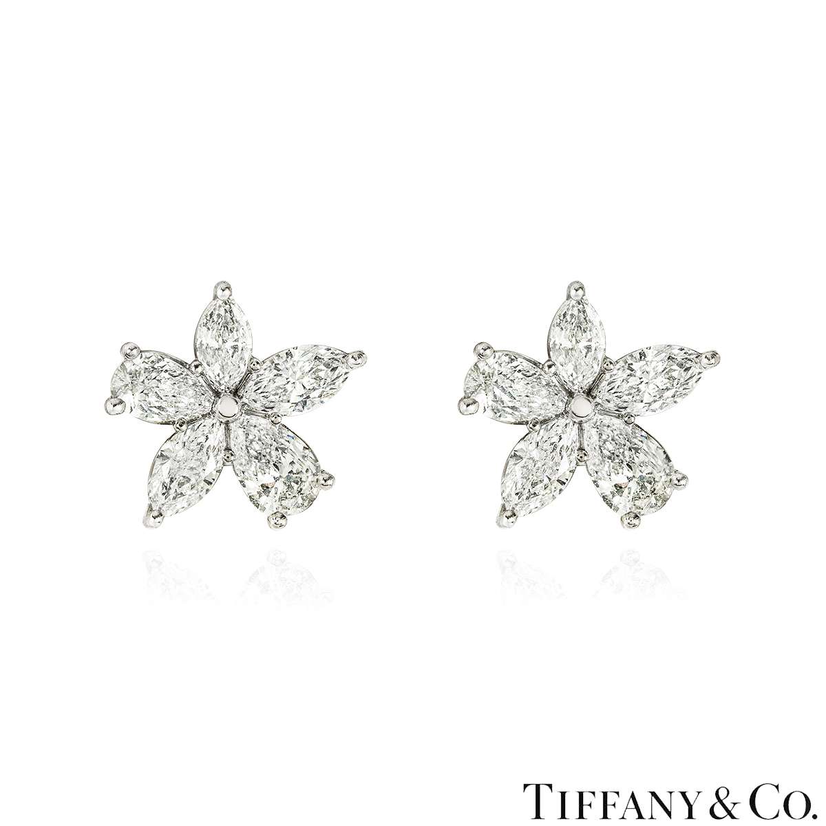 Tiffany & Co. Platinum Diamond Victoria Mixed Cluster Large Earrings 1.77ct TDW 34939934